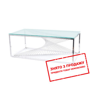 Стіл журнальний Signal Flame A Прозорий/хром...